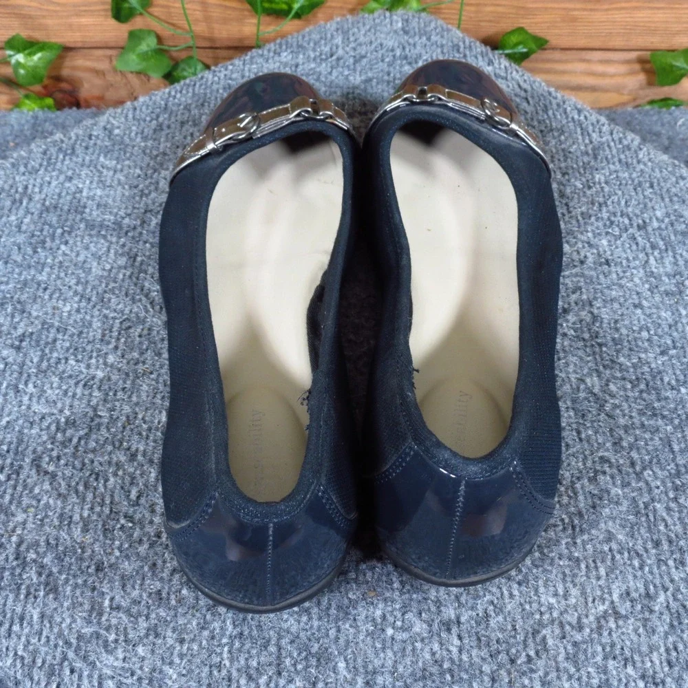 Anne Klein Able Women Ballet Flat Size 9.5 Professional Work Navy Blue Textile
